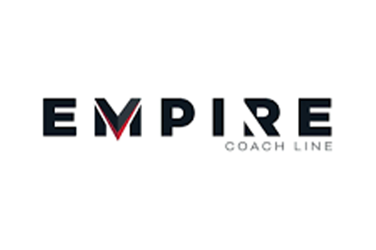 The Empire Coach Line charter bus rental service company logo.